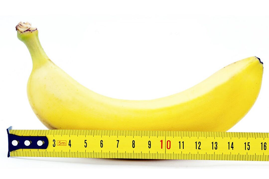 une banane avec une règle symbolise la mesure du pénis après l'opération